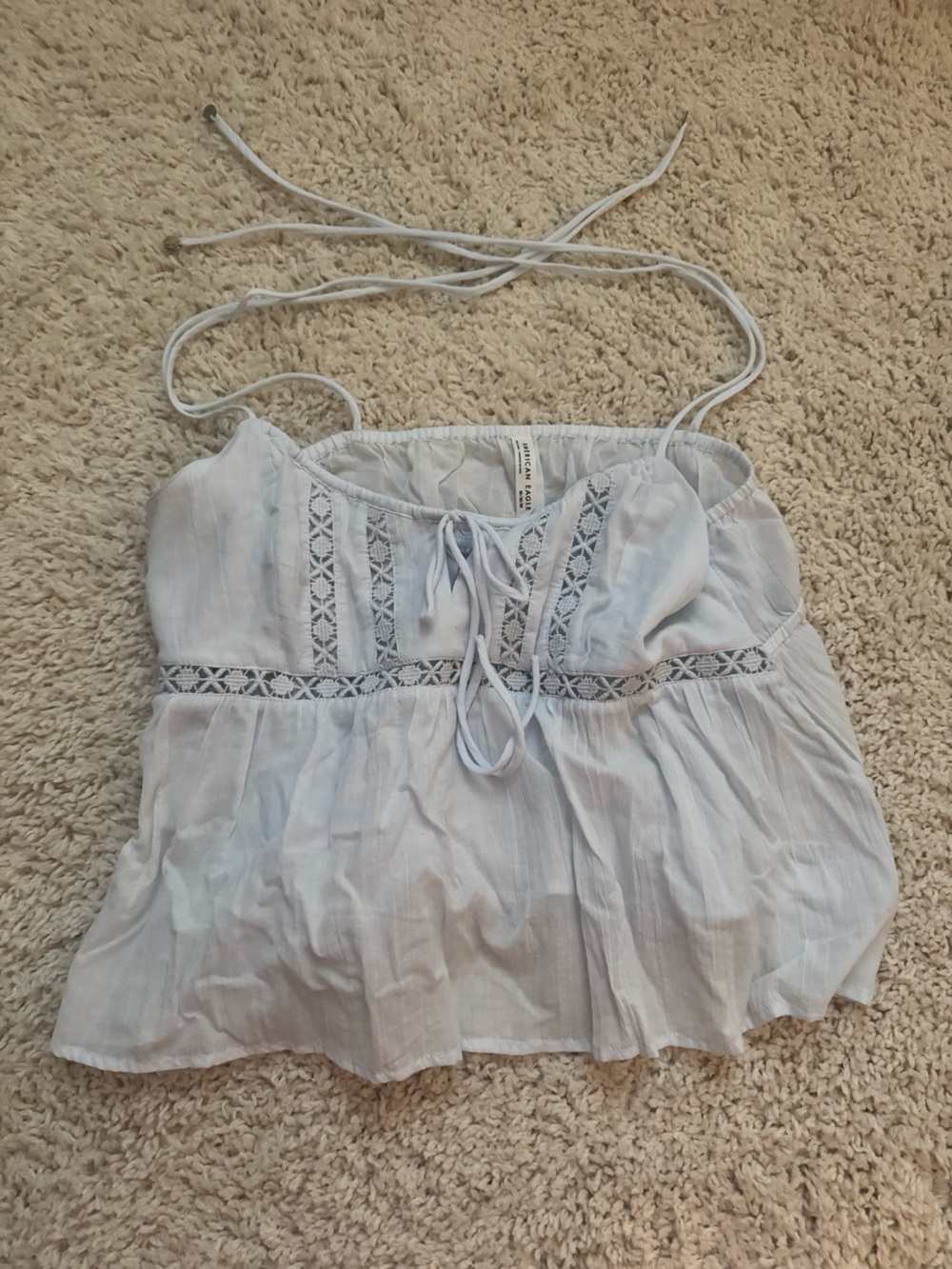 American Eagle Outfitters Pale Blue Lace-Trim Camisole